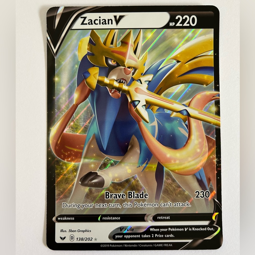 🦋 5/$25 - Zacian V 138/202 & Zoroark GX SM84 Jumbo Oversized Pokémon Cards - Picture 8 of 14